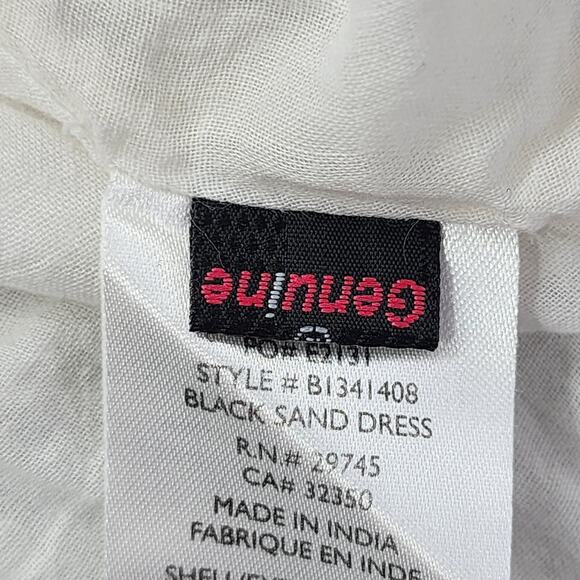 Volcom Dress Womens L Cream Starfish Sleeveless Cotton Gauze V-Back Zip Western - Picture 7 of 13